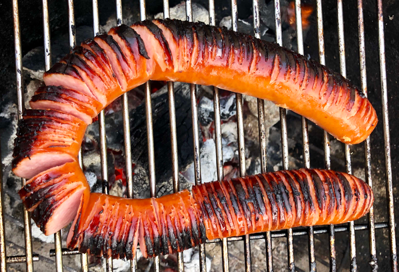 Illustration for article titled Hasselback Kielbasa makes you proud to be an American